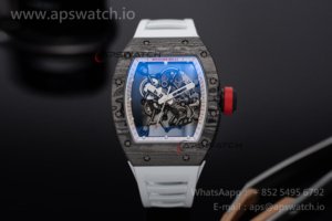 RM055 NTPT MLF 1:1 Best Edition White Bezel Red Crown on Rubber Strap RMUL2 Super Clone