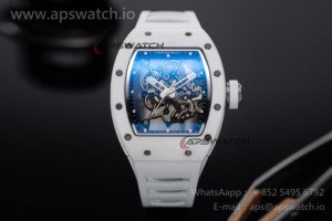 RM055 White Ceramic APSF 1:1 Best Edition on White Rubber Strap RMUL2 Super Clone