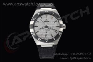 Constellation 41mm SS/RG VSF 1:1 Best Edition Silver Grey Dial on Black Gummy Strap A8900 Super Clone