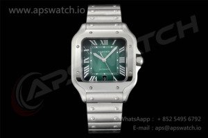 Santos de Cartier 40mm SS BVF 1:1 Best Edition Green Dial on SS Bracelet MY 9019