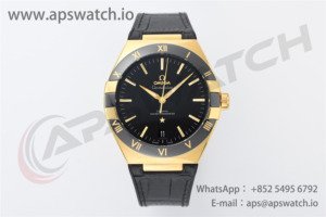 Constellation VSF 1:1 Best Edition YG Black Dial on Black Gummy Strap A8900 Super Clone