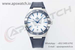 Constellation 41mm SS VSF 1:1 Best Edition White Dial on Blue Gummy Strap A8900 Super Clone