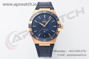 Constellation VSF 1:1 Best Edition RG Blue Dial on Blue Gummy Strap A8900 Super Clone