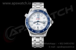 Seamaster Diver 300M 42mm VSF 1:1 Best Edition Blue Ceramic White Dial on SS Bracelet A8800