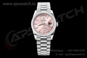 Day Date 36 SS QF 1:1 Best Edition 904L Steel Pink Dial on President Bracelet VR3255 V3