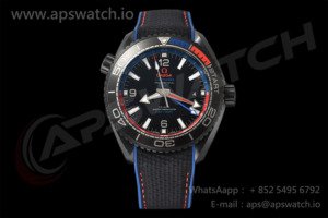 Planet Ocean GMT 45.5mm ETNZ “Deep Black” Real Ceramic VSF 1:1 Best Edition on Black Nylon Strap A8906